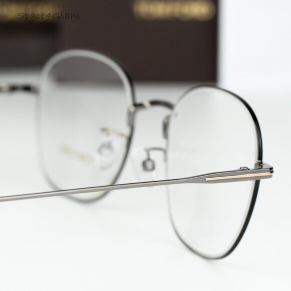 BRAND NEW Tom Ford Women Eyeglasses Gunmetal Blue Block Round FT5790-K/O 008 main image 9